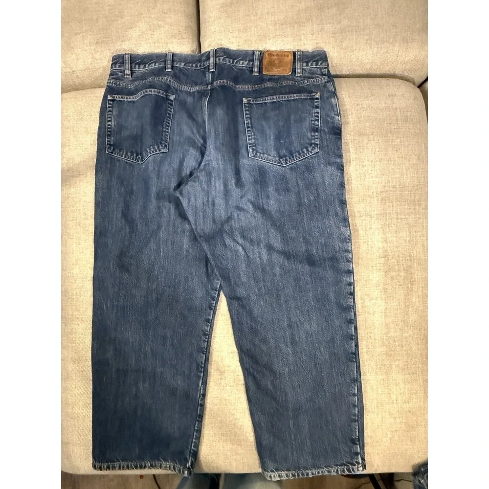 Eddie Bauer Flannel Lined Jeans Mens 38x29 Relaxed Fit Blue Winter Warm Denim